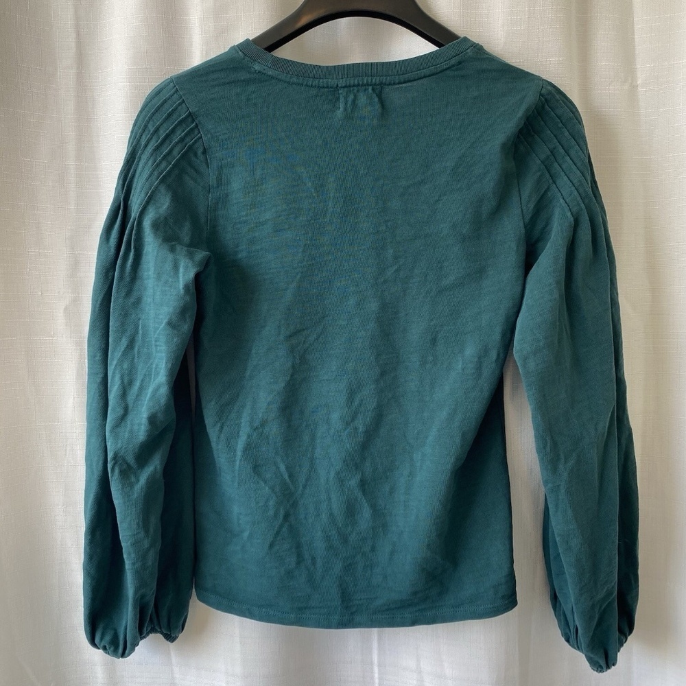 NATION LTD Women’s XS Green Sabine Balloon Puff Sleeve Casual Pullover Tee - Picture 9 of 12